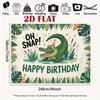 2D Crocodile "Oh Snap!" Happy Birthday Photography Background Cloth
