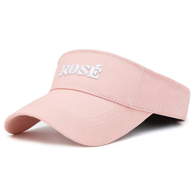 Letter Summer Rose Embroidery Baseball Cap Sporty Visor Cap Sun Gift Protection