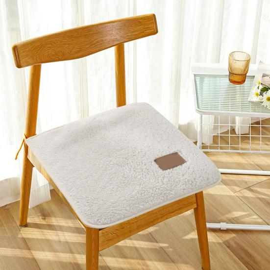 Winter Stuhlkissen Warmes Sherpa Anti-Rutsch mit Befestigungsbändern Quadratische Form Büro