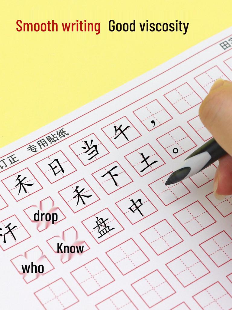 Multifunctional Correction Stickers: Tianzige, Pinyin, Mi Zige, English Grids for Elementary Students