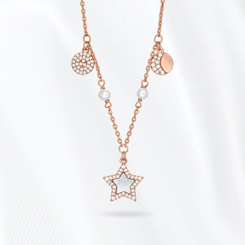 Emporio Armani Love Star And Moon Series Elegant Necklace Women necklace Rose-Gold EGS3106221