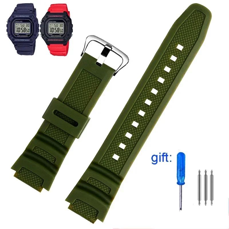 Watch Band accessories are suitable for Casio Watch W-218h / F-108 AE1200 / 1000 / 1300 resin silicone watch straps 18mm