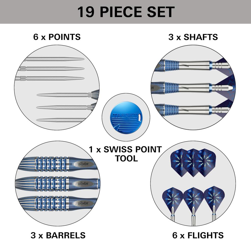 TARGET POWER 9FIVE Gx2 Swiss Point Steel 24g Phil Taylor Model Darts Barrel Set Darts, (190491),