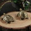 Antique Solid Copper Turtle Brass Ornament Brings Wealth Safety Longevity Marine Organism Animal Metal Figurines Souvenir