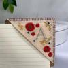 4Pcs Four Seasons Hand Embroidered Corner Bookmark 4 Styles Flower Letter Bookmarks  for Girls Ages