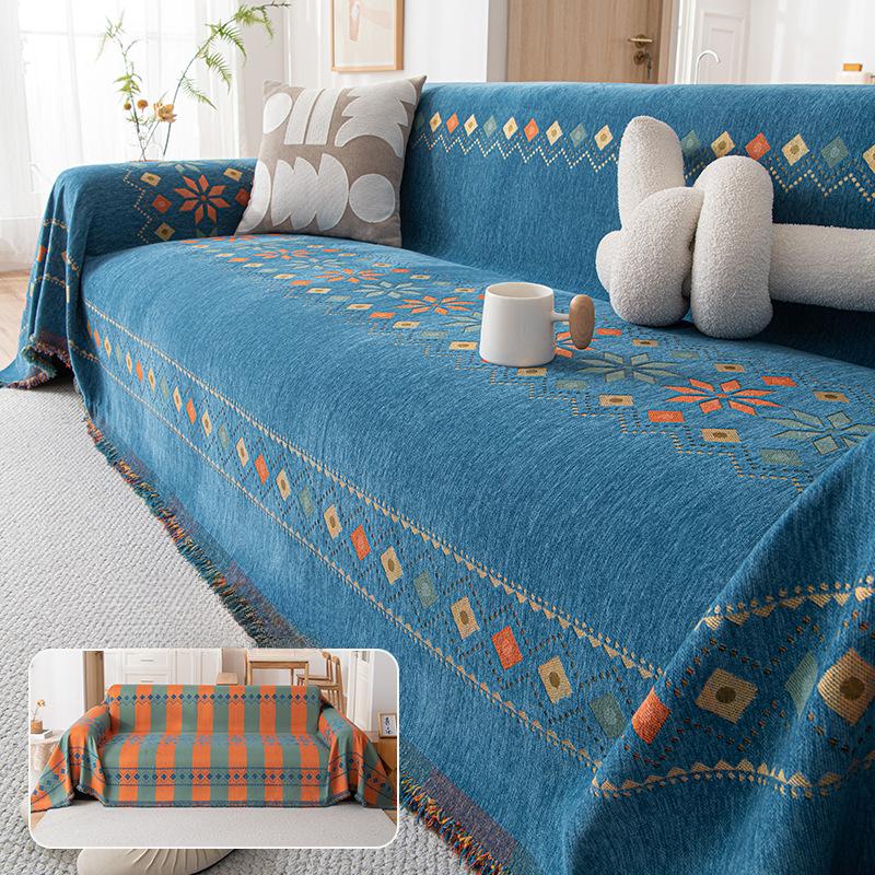 Bohemian Chenille Sofa Towel Four Seasons Universal Full Covered Sofa Cover Towel Non-Slip Sofa Cover Double-Sided Available
