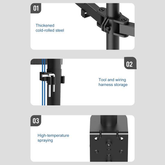 Dual Monitor Desk Mount with Articulating Arm VESA 75x75 to 100x100 Cable Management Adjustable Rotating 13-27 Inches Display Screen Stand