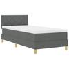 LED Box Spring Bed with Headboard Dark Gray 90 x 200 cm Fabric