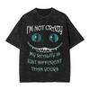 I Am Not Crazy  Cotton T-Shirts Cheshire Cat   Alice In Wonderland Fashion Tee Shirt for Man Summer Awesome Printed Top Tees