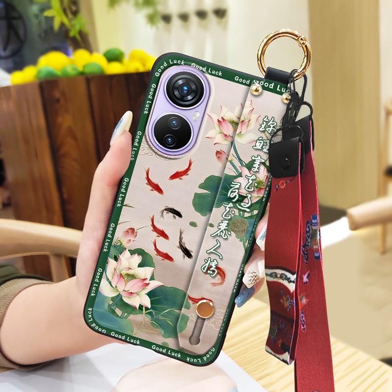 Dirt-resistant Wrist Strap Phone Case For Blackview A200 Pro Protective For Mom Soft case Shockproof Chinese style Ring