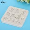2PCs Silicone Mold   Hand Made Tool Cartoon Animals shape High Temperature Resistance(Gray )