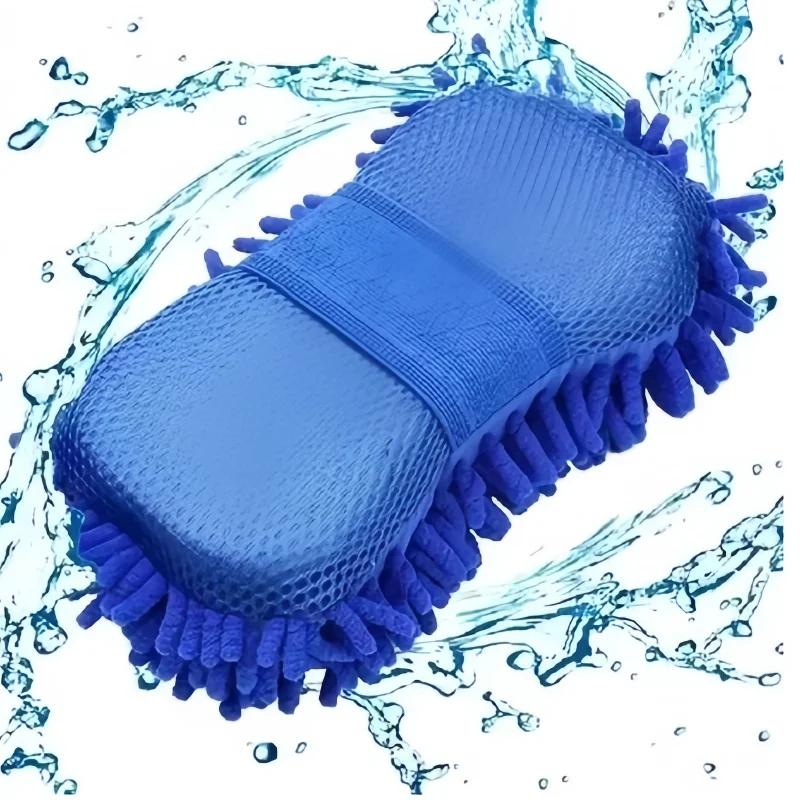 

Multifunction Cleaning Tool 1pc Car Wash Glove Microfiber Chenille Car Wash Sponge Care Washing Detailing Brush Pad синий