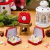 Pack of 5 Decorative Iron Candy Tins with Handle Holiday Candy Tins with Christmas Pattern Delicate Candy Storage Case