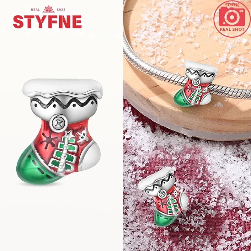 Coppersanta Claus Elk Socks Christmas Charms Beads Fit Original Bracelets Diy Party Jewelry Festival Fine Gifts For Women