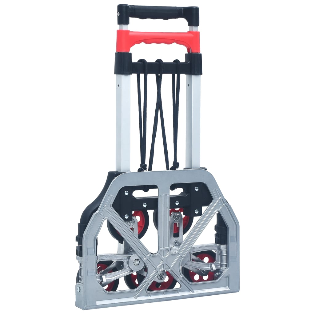 Vidaxl Foldable Stair Climbing Trolley, 70 Kg, Aluminum, Silver
