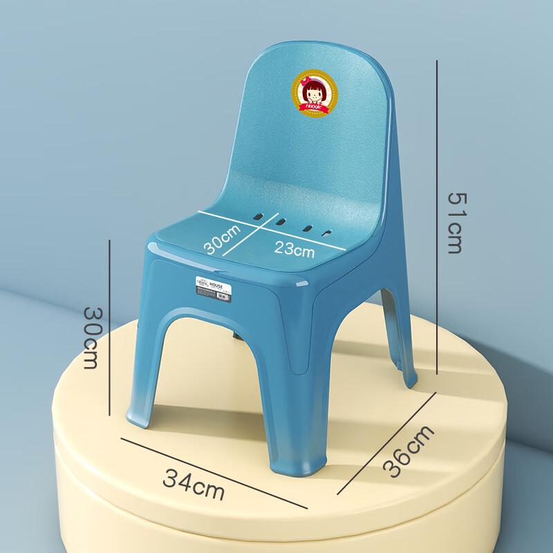 Children's Thickened Plastic Stool with Backrest