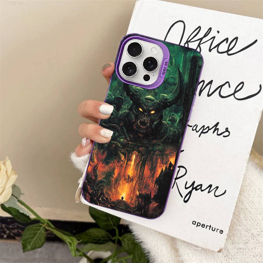 Cool Game H-DOOM Eternal-S Phone Case Color Silver Shell For lPhone 17 16 16e 15 14 13 12 11 Pro Max Plus