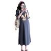 Summer Printed Round-neck Short-sleeved Loose and Fashionable T-shirt Dress for Pregnant Women