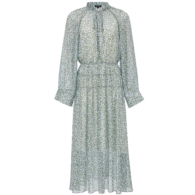 Veromoda 2025 Summer Floral Tie-Neck A-Line Dress