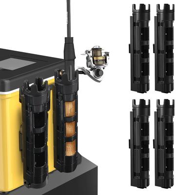 Beruhigende Angelrutenhalter-Ständer, Set mit 2 Stück, Angelrutenhalter, Kompatibel mit Köderboxen, Rutenständer, Lagerung, Werkzeuge, Kühlbox-Rutenhalter (4 Stück)