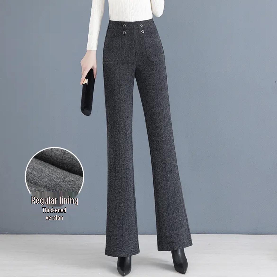 

Women s High-Waisted Slimming Velvet Flare Pants - 2025 Autumn/Winter 4XL /32 [150-160 lbs]