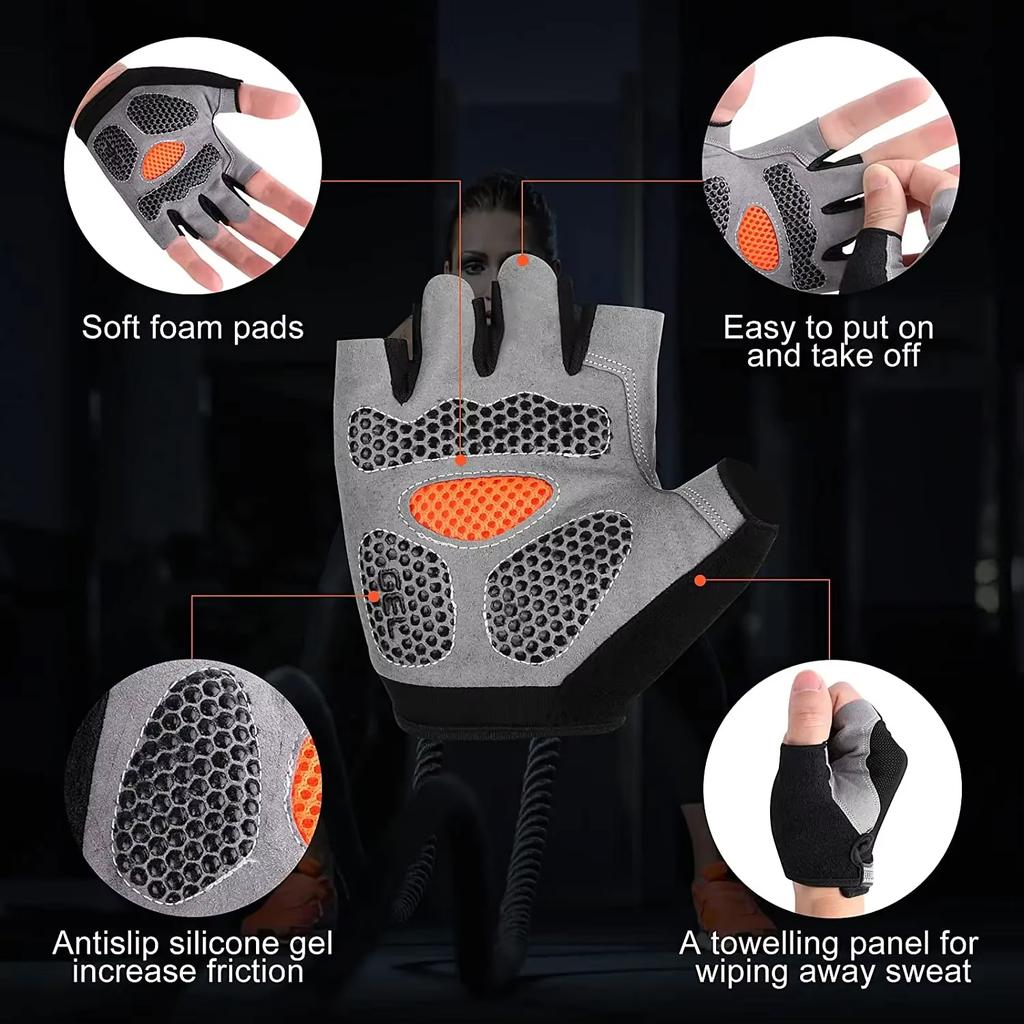 Anti-Slip Anti-Sweat Shockproof Cycling for Sports Gants De Fitness Demi-doigt Pour Hommes Et Femmes and Cycling Gloves