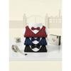 Polyester Haustierkleidung Teddy Hundekleidung Frühling Sommer Haustierjacke Katzenkleidung Weinrot Marineblau Schwarz Hundemantel mit einer Fliege