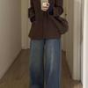 Korean Style Petite Wool Blazer Coat Elegant Herringbone Autumn Winter Jacket for Women