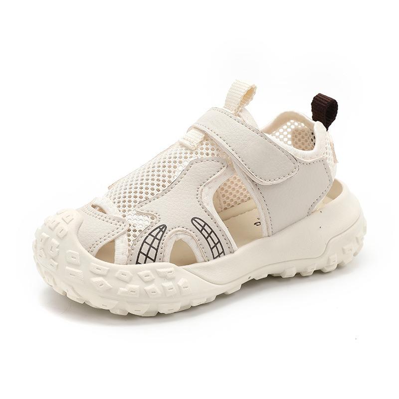 New Summer Kids Mesh Hollow Out Sports Sandals, Single Mesh Solid Color Girls Shoes
