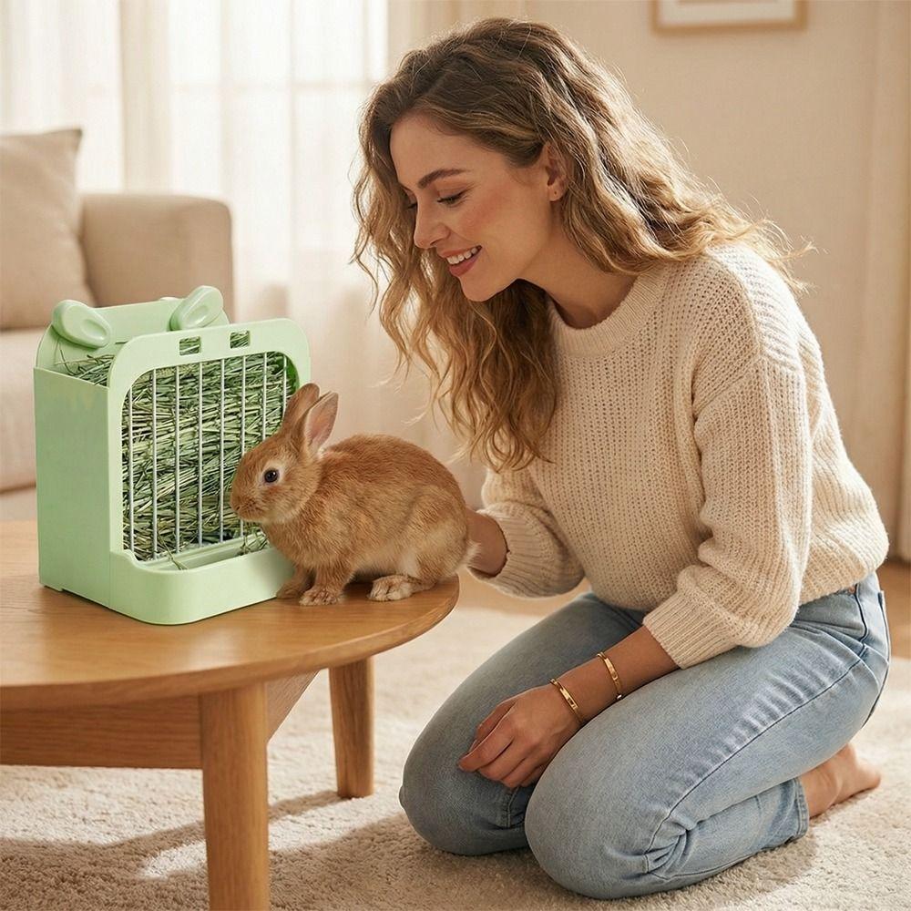 Wall Hanging Rabbit Hay Rack Chew Proof Pet Food Dispenser Practical Grass Rack  Indoor Rabbit Cage