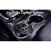 Auto Socket Lighter Splitter, Car Charger 2USB QC 3.1 and 2 Socket Cup Shape Auto Socket Lighter Adapter with LED Voltage Display Dual On/Off Switches