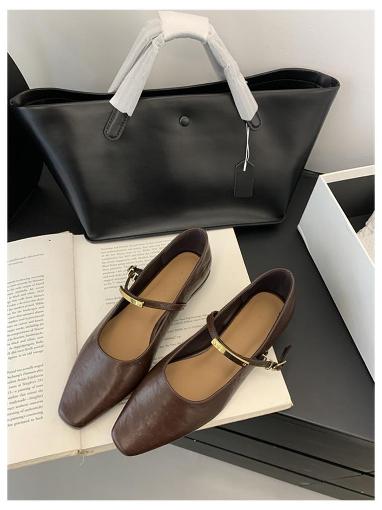 New Fashion Footwear Flats Ballet Shoes Brand Designer Women Casual Loafer Mary Janes Shoes Square Toe Ballerina Soft Shoe Mujer