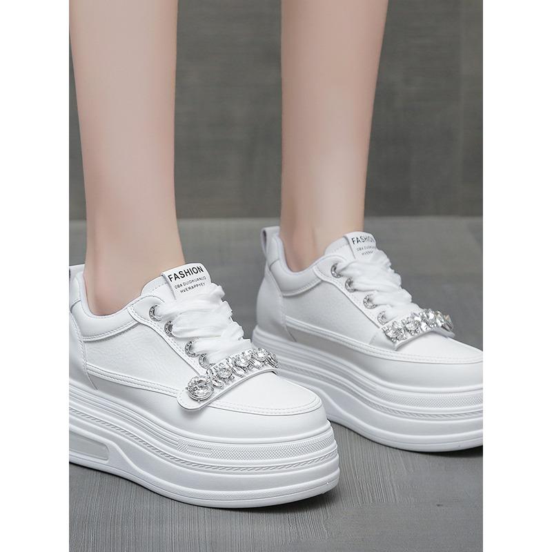 8CM Absatz Sneakers für Damen echtes Leder Plateau Keil Damen Freizeitschuhe Damen Laufschuhe Sneakers Pumps