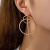Large Earrings, Geometric Circles, Hollow Simple Long Stud Earrings, High-End Fashion Accessories