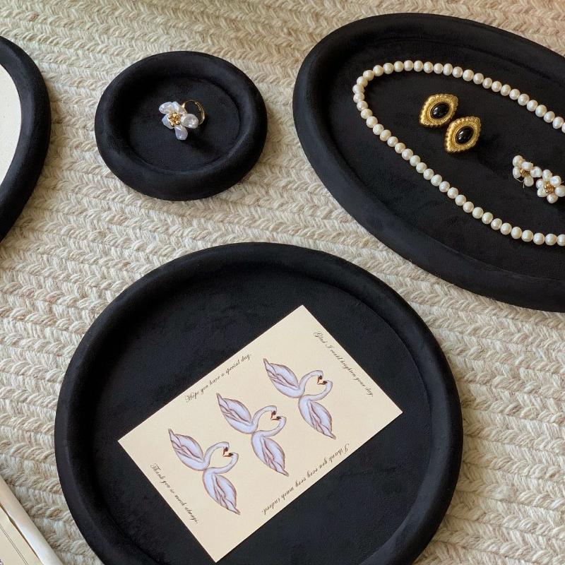 Retro Jewelry Display Tray Counter Earring Ring Display Trays Luxury Bracelet Storage Tray Live Streaming Jewelry Shooting Props