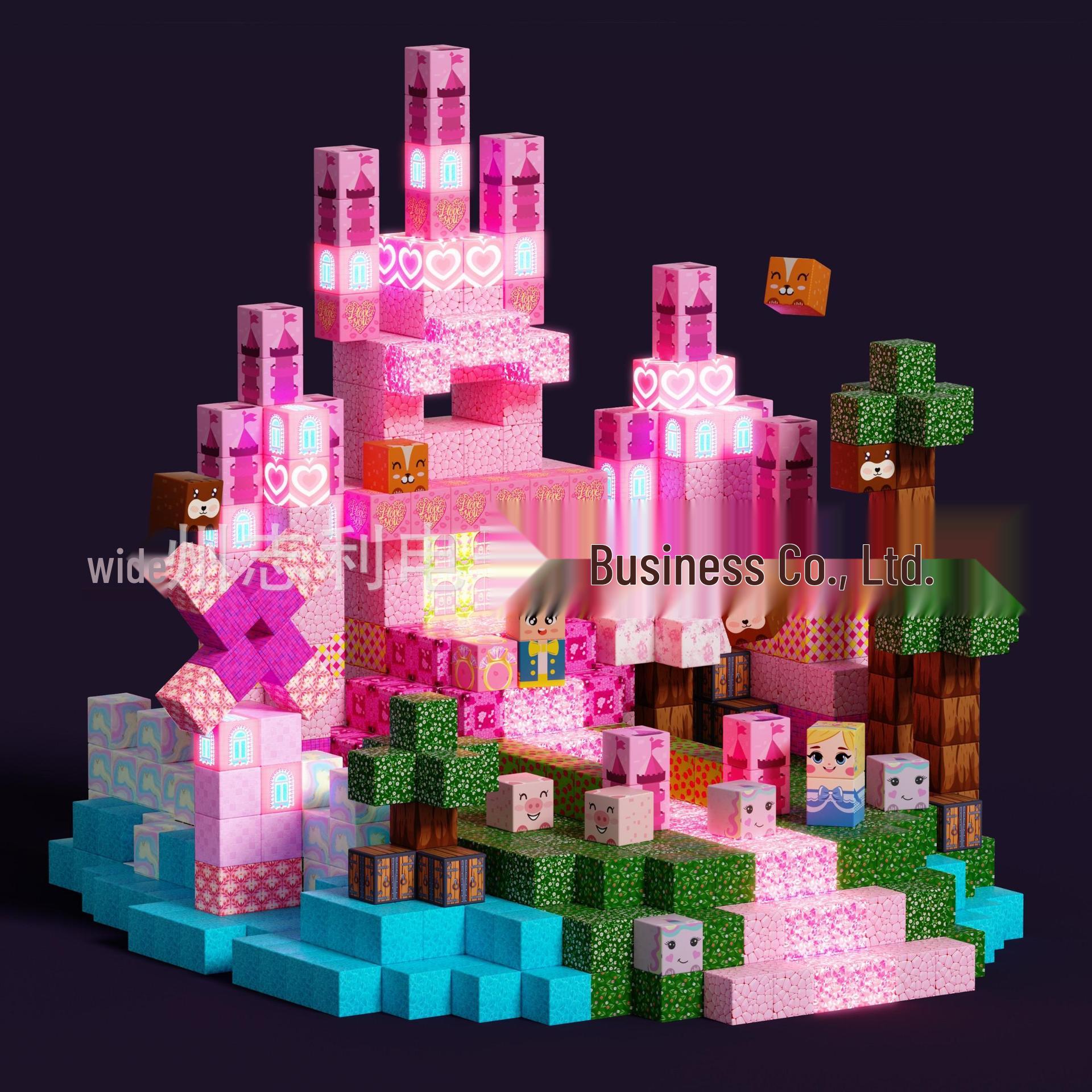 Magnetic Blocks: Minecraft Castle Building Set - Educational Toy Gift