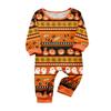 Family Matching Halloween Print Short Sleeve Pajama Set - Top and Pants for Mom and Kids