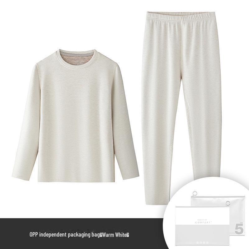 [Kaschmir enthalten] Meiyabi Seide Kinder Thermounterwäsche-Set mit Fleece - Herbst/Winter