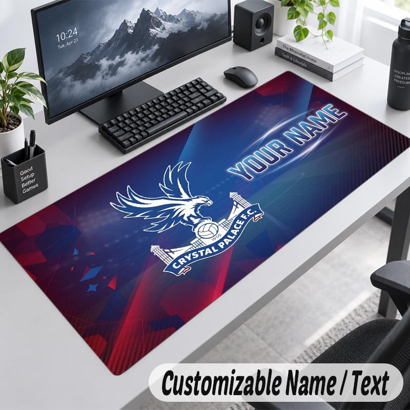 Custom Name Text Mouse Pad Crystal Palace Personalized Desk Pad For Work And Gaming