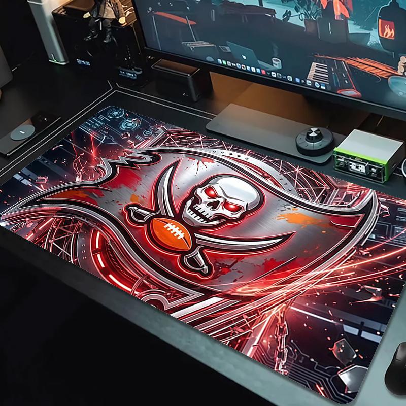 Tampa Bay Buccaneers2 Druck Kissen Rutschfest Laptop Tablet Großes Mauspadd XXL Matte Mini-PC Spielmatte Mit Verriegeltem Rand