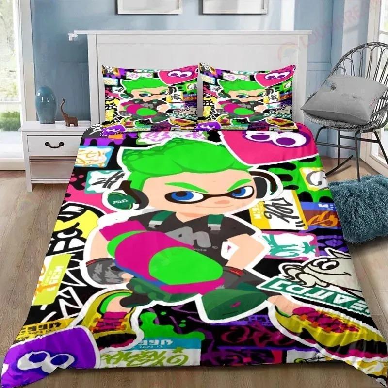 Comforter Cartoon Game New Fashion Design Bedding Set Splatoons Girls Boys Adult Bedding