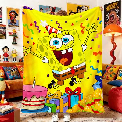 Throw Blankets and Throws S-Sponge-Bobs Picnic Blanket Bed Bedspread the Anime Home Decoration Sofa Bedspreads & Double Baby Nap