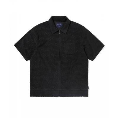 Terry S S Zip Shirt Black