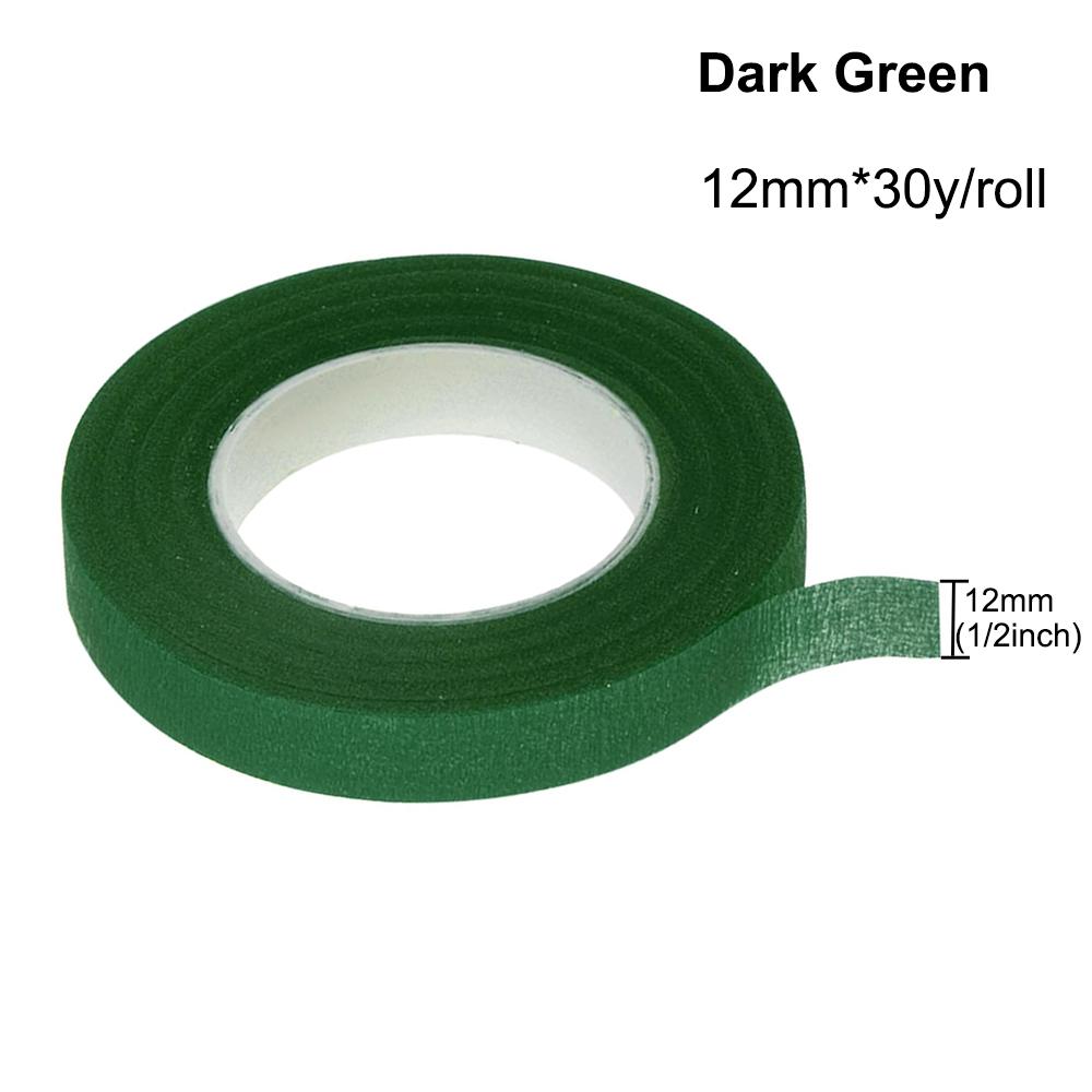 30 Yard 12MM páska s květinovým stonkem Živůtek Knoflíková dírka Umělá květinová tyčinka Květinářství Zelené pásky Nylonové květinové potřeby