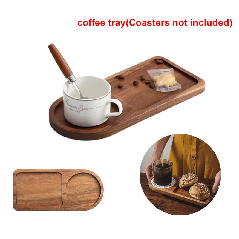 Wooden Coffee Tray Breakfast Plate For Serving Food Hospitality Coffeeware Teaware Decoration Table Decoration Accessories