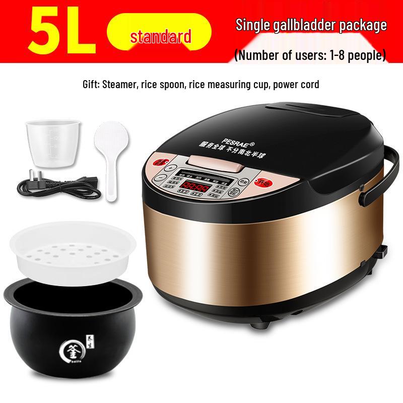 Multifunctional Intelligent Rice Cooker: Large Capacity, Fully Automatic for 1-8 People, with Timing and Porridge/Soup Functions.