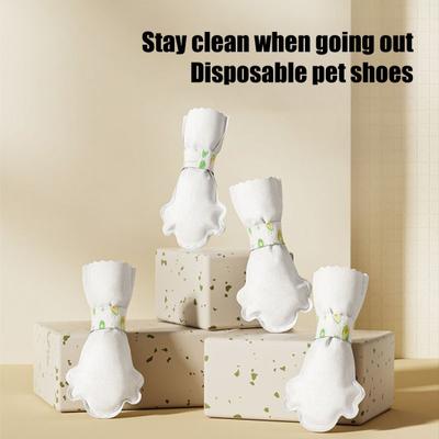 20Pcs Disposable Breathable Covers Paw Protectors Pet Paw Dog Booties Waterproof with Adjustable Bandage for Dogs