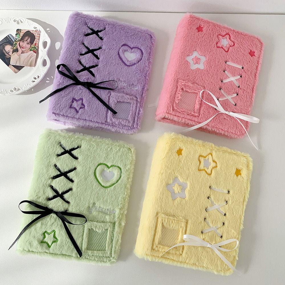 Plush Photo Albums A5 Photo Card Binder Loose-Leaf Girls Star Photo Card Collector