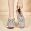 Women Platform Loafers Grey Summer Hollow Casual Elegant Leather Shoes Thick Sole Height Increase Shoes