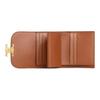 CELINE Triomphe Gold Buckle Foldover Canvas and Leather Wallet for Women Beige/Brown